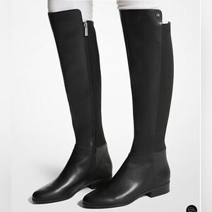 Michael Kors Bromley leather  flat boot, 7.5
